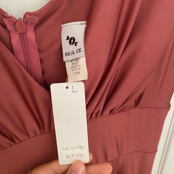 Floor Length V-Neck Dress - Picture 5 of 6